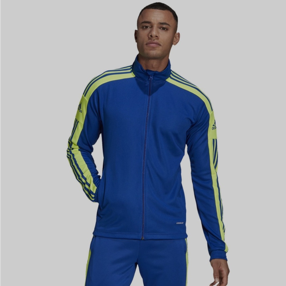 Vintage Adidas Primegreen Blue and Neon Yellow Jacket